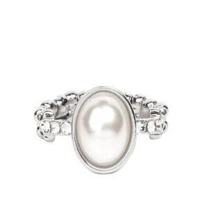 Paparazzi Silver and White Pearl Ring with Ornate Design One day at a SHOWTIME